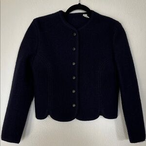 Boiled wool lcelandic jacket - Navy Blue